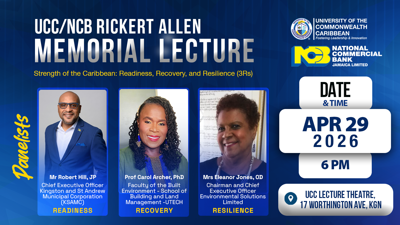 UCC/NCB Rickert Allen Memorial Lecture