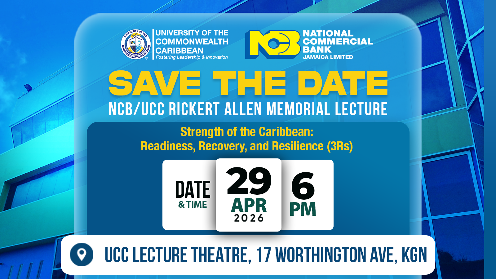 NCB/UCC Rickert Allen Memorial Lecture